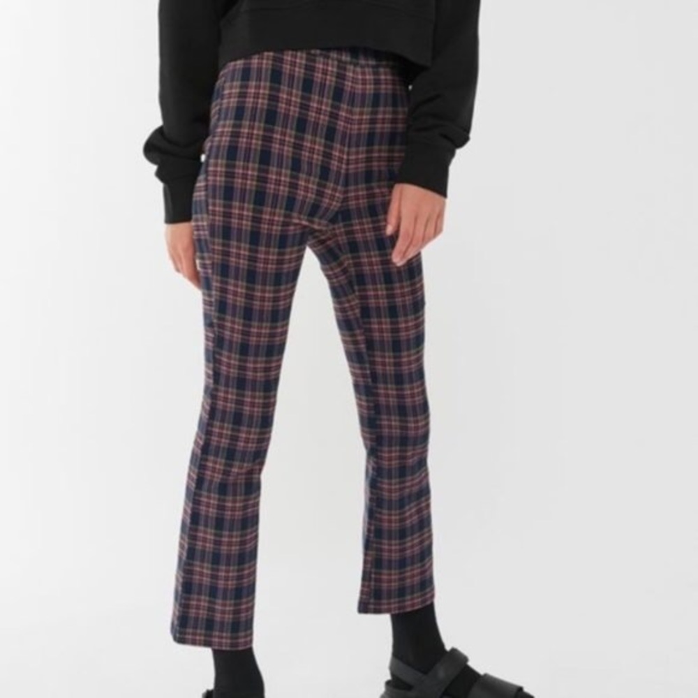 Urban Outfitters Kick Crop Plaid Pant